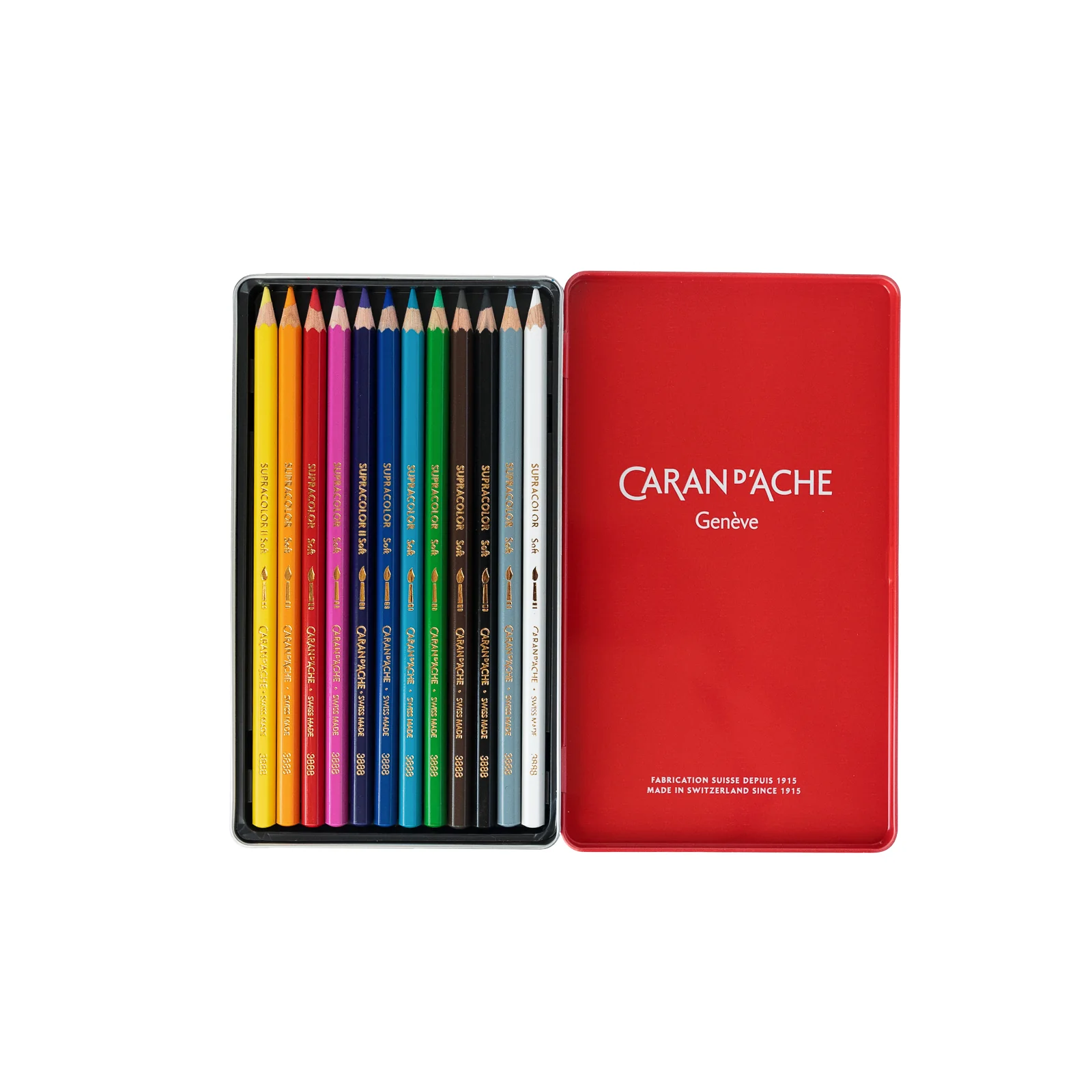 Caran D'ache Box of 12 SUPRACOLOR™ Aquarelle Colored Pencils - Image 3