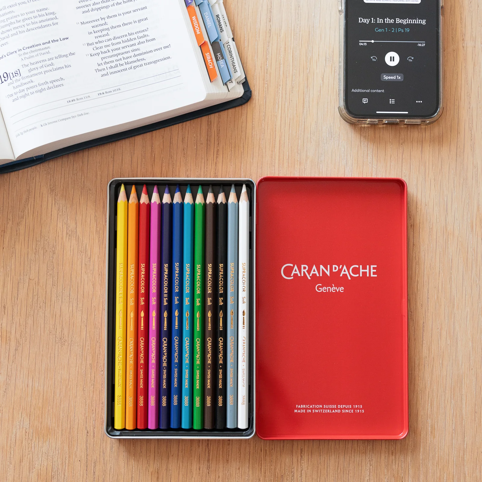 Caran D'ache Box of 12 SUPRACOLOR™ Aquarelle Colored Pencils - Image 7
