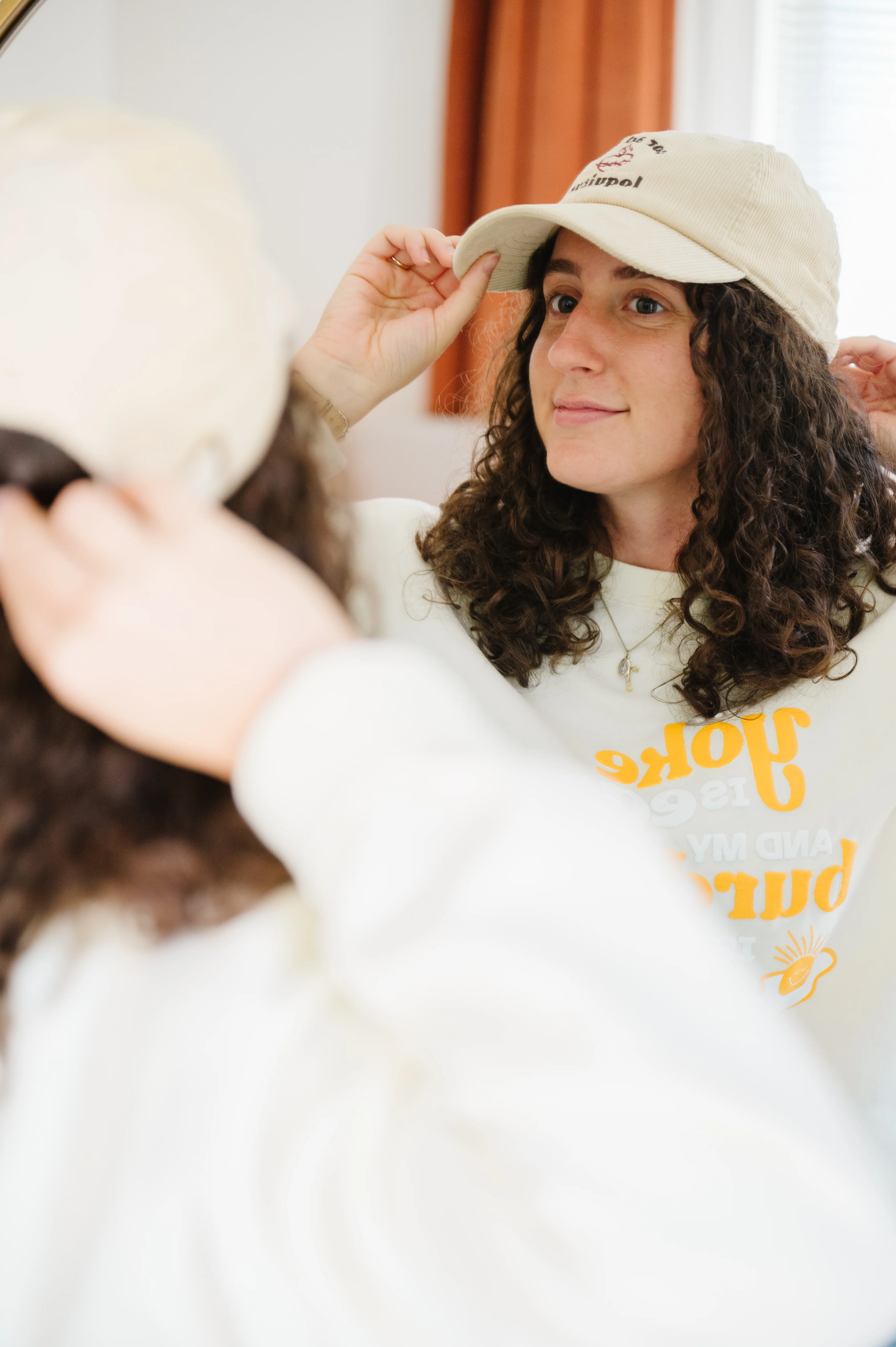 "Cor ad Cor Loquitur" / Sacred Heart of Jesus Corduroy Hat - Image 7