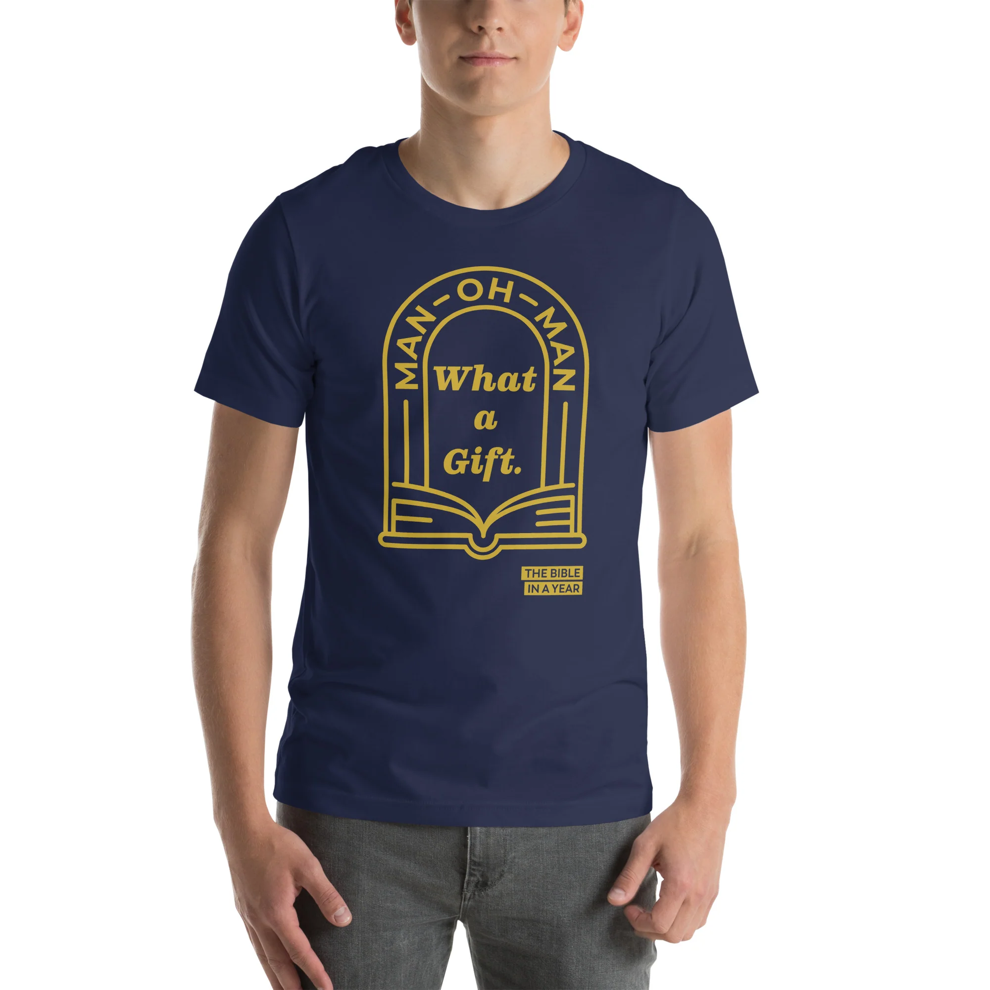 "Man Oh Man" / Bible in a Year Crew T-Shirt - Image 12