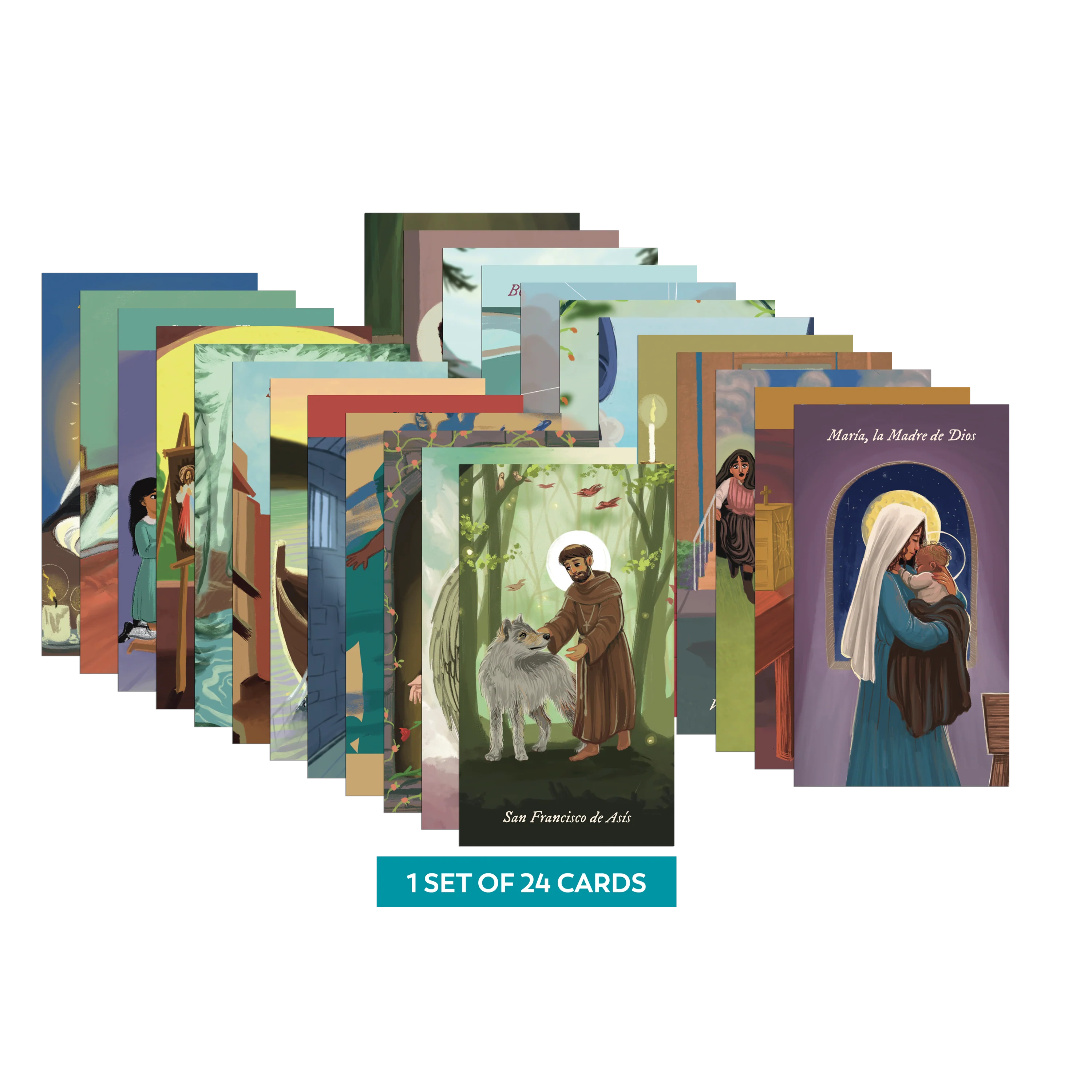 Renewed & Received Saint Prayer Cards, Complete Set (1 Set of 24 Cards) - Image 11