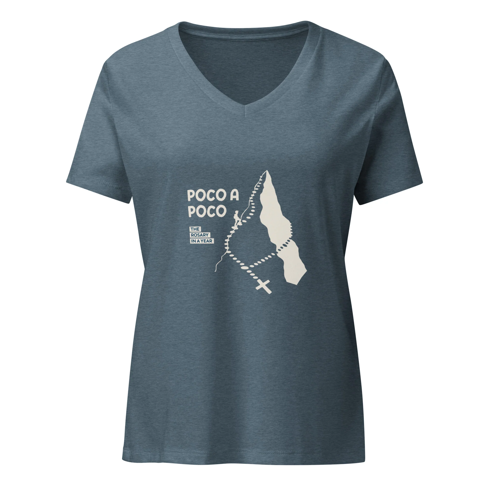 Rosary in a Year Poco a Poco V-Neck Women's Shirt - Image 12
