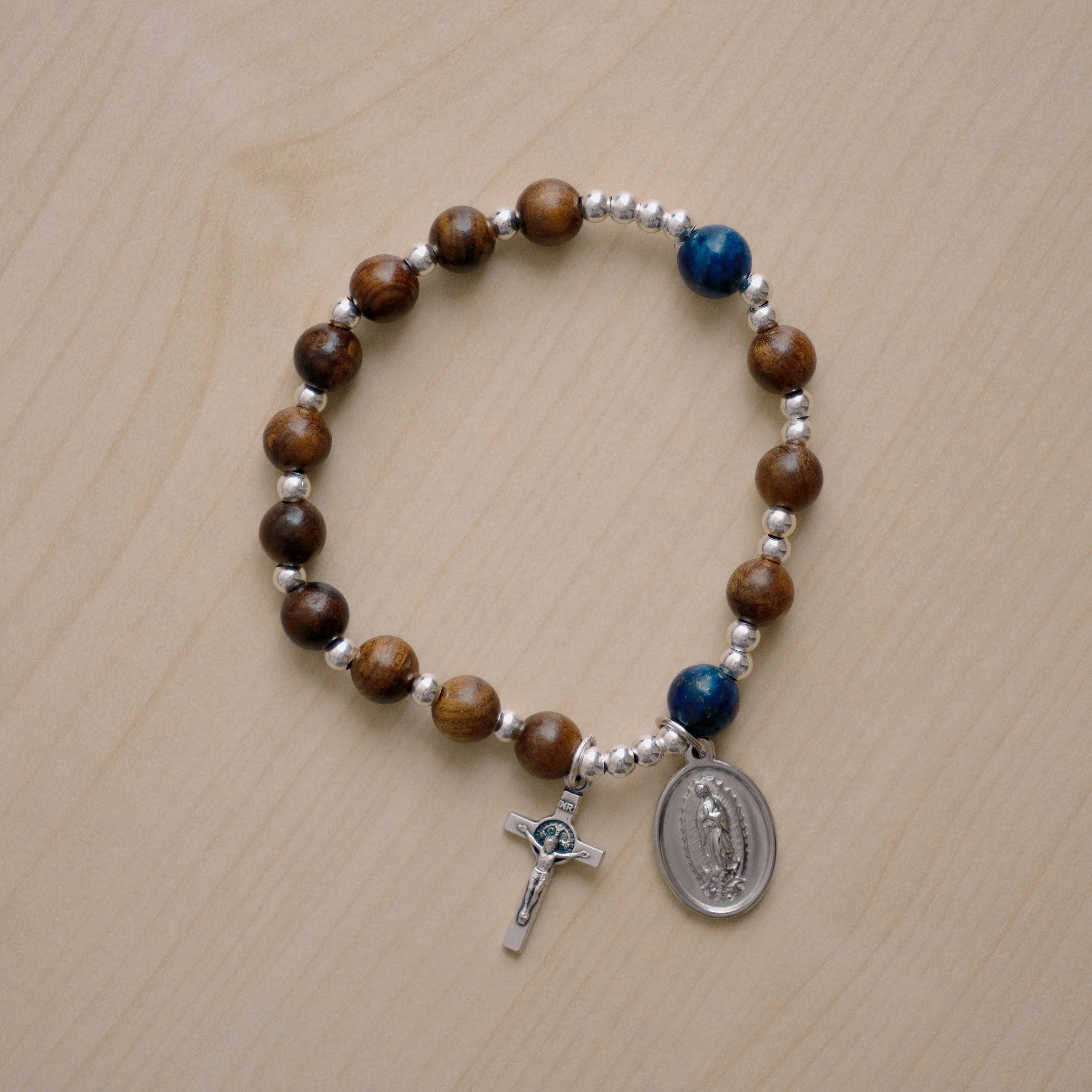 The Rosary in a Year Rosary: 1 Decade Wood/Gemstone Bracelet - Image 4