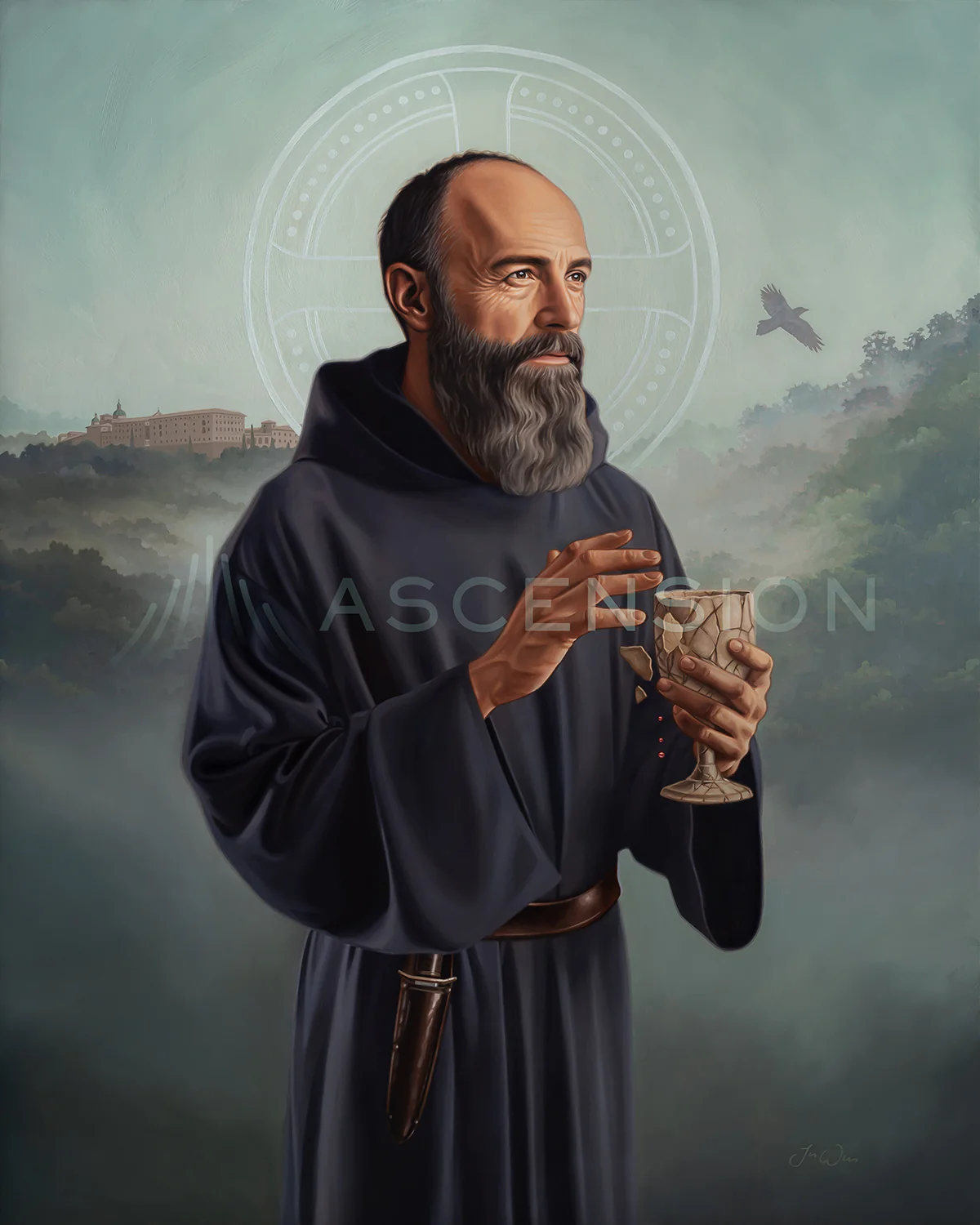 St. Benedict of Nursia Sacred Art 5x7 Prayer Cards - Image 6