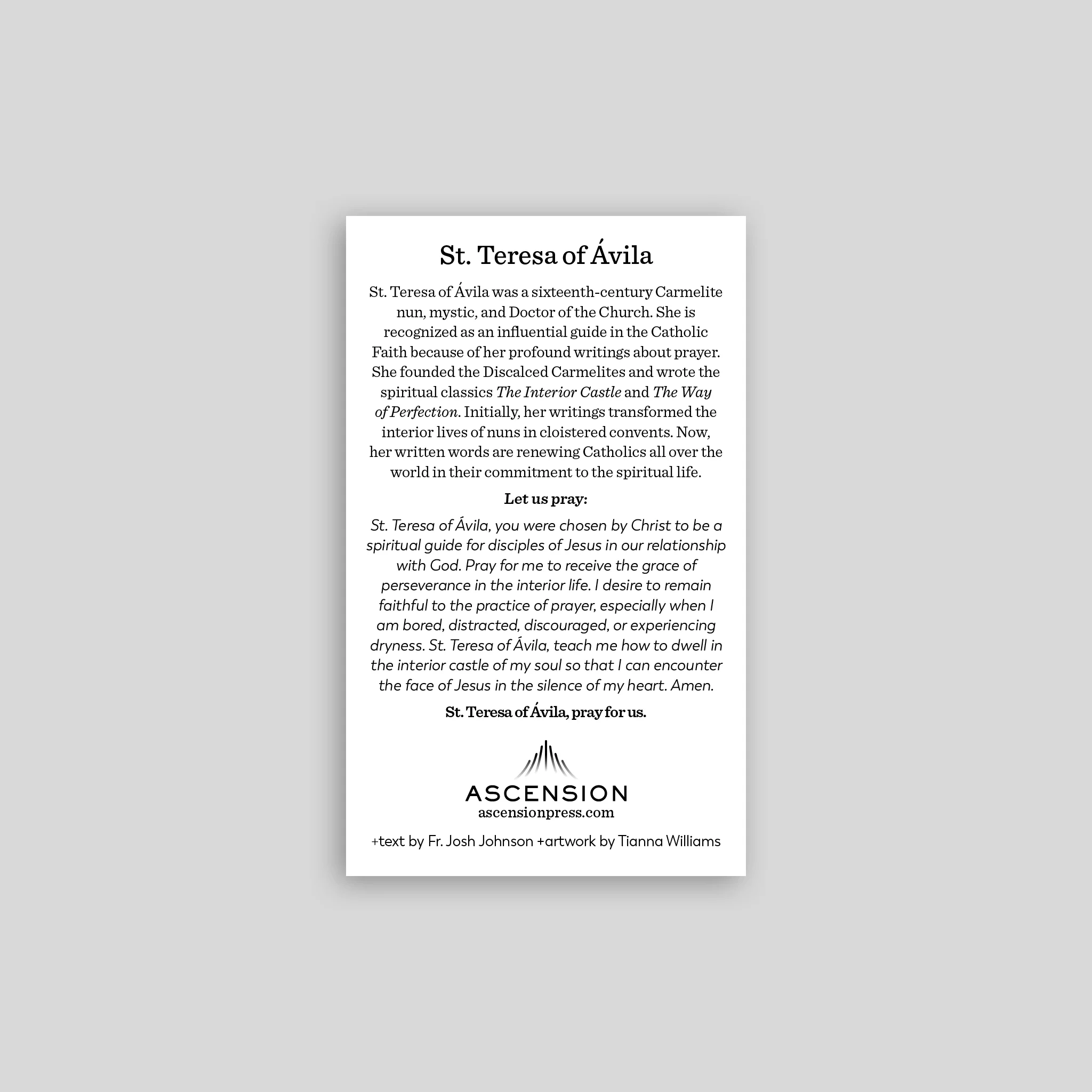 St. Teresa of Ávila Prayer Cards - Image 5
