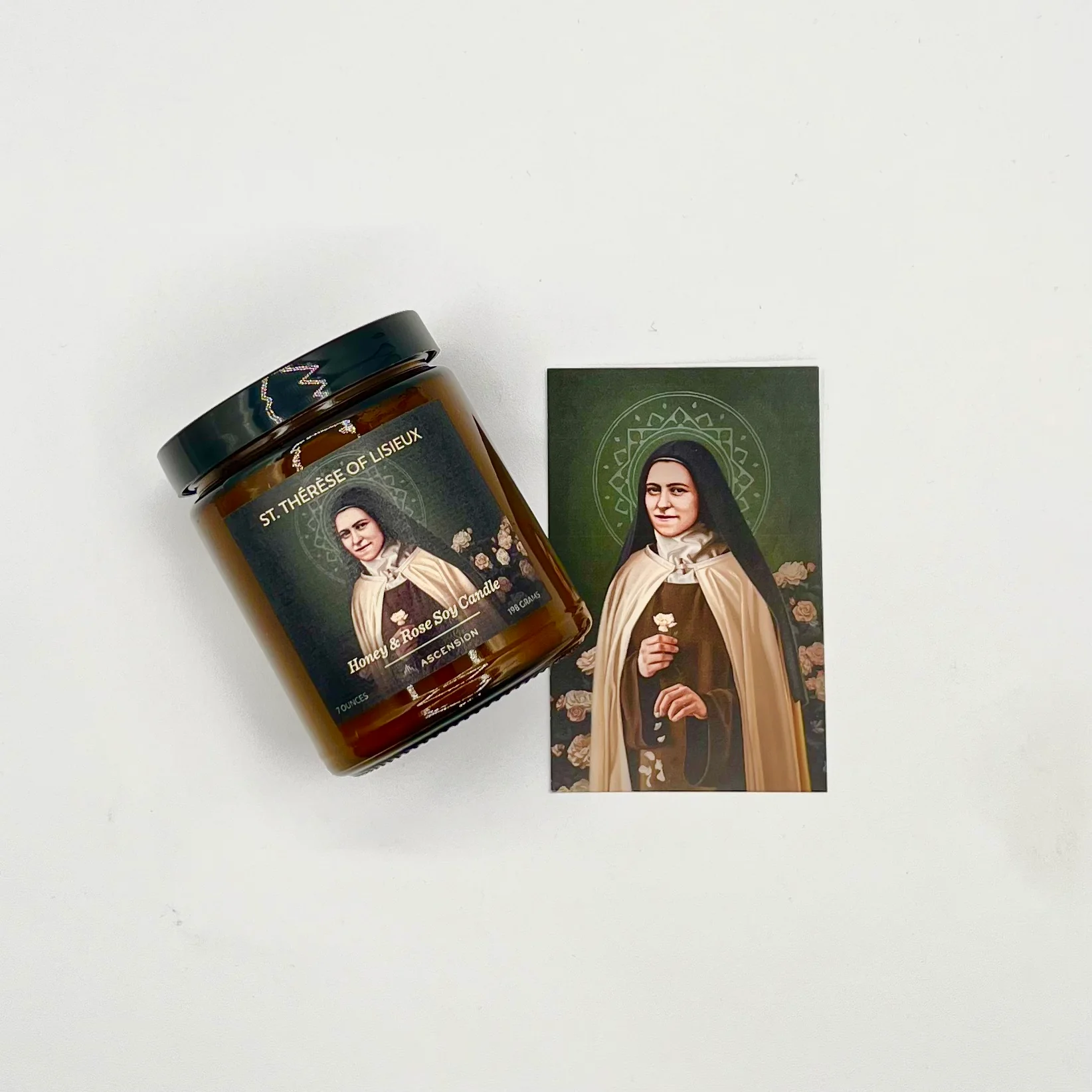 "Honey & Rose" / St. Thérèse of Lisieux Soy Candle - Image 4