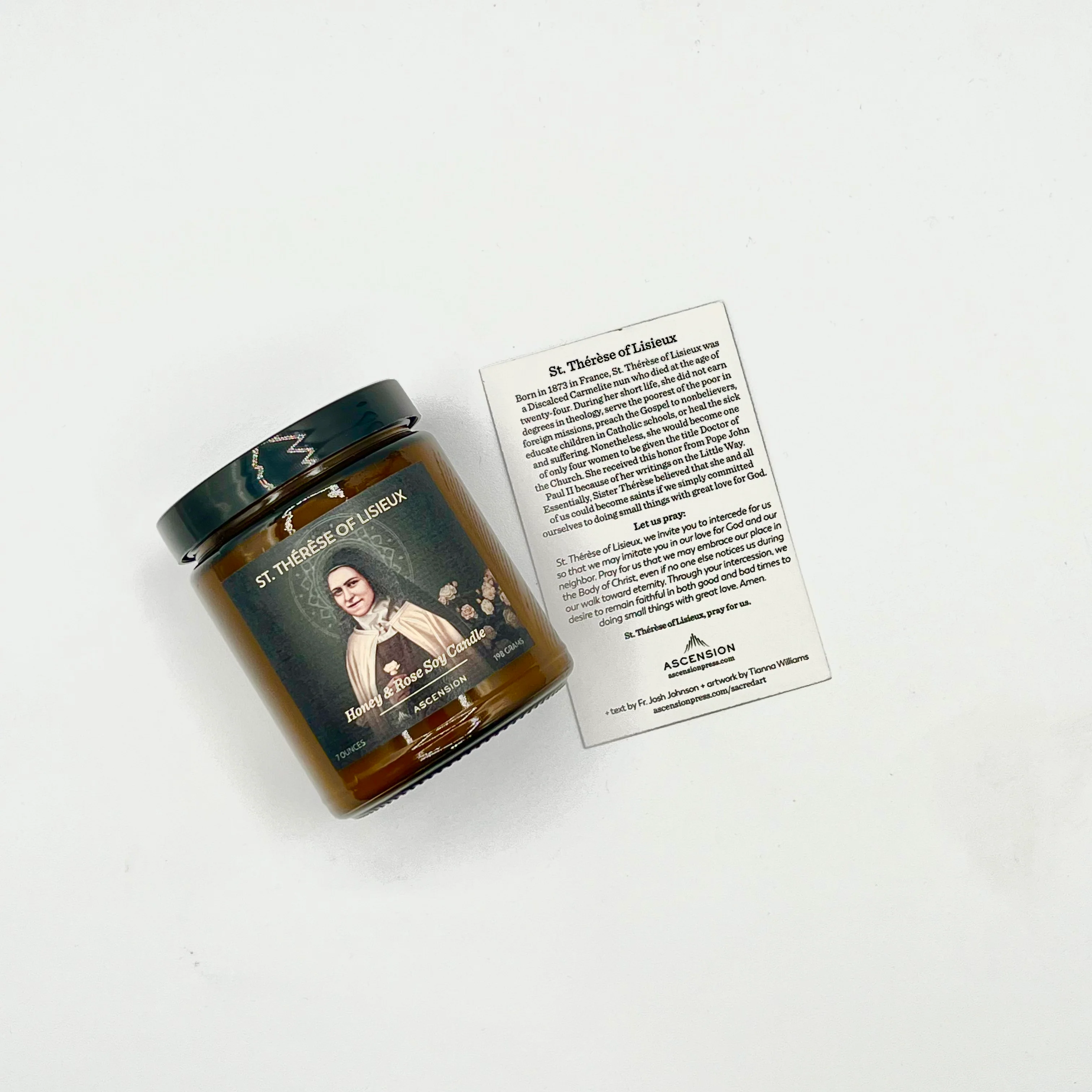 "Honey & Rose" / St. Thérèse of Lisieux Soy Candle - Image 5