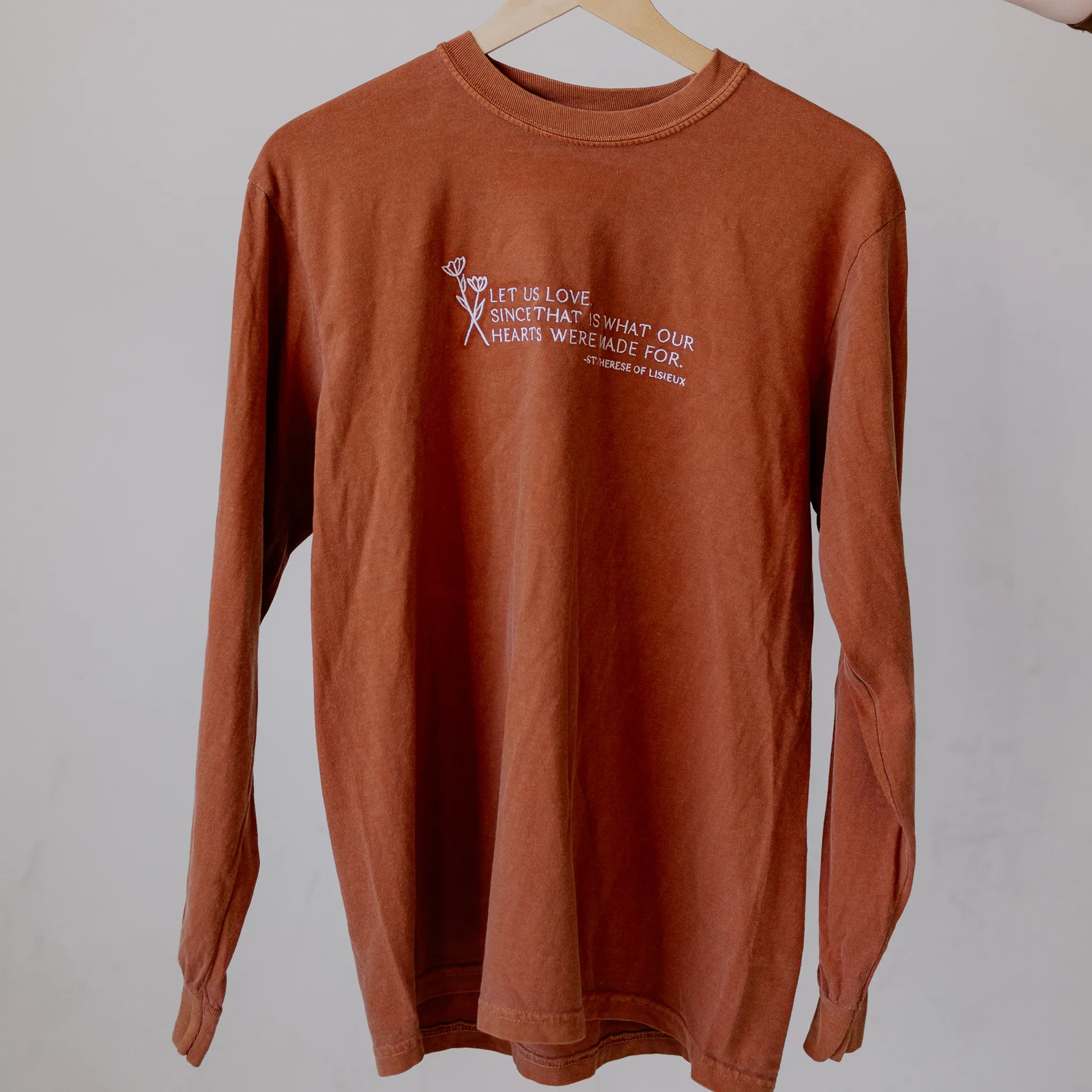 "Let us Love" / St. Thérèse of Lisieux T-Shirt - Image 13