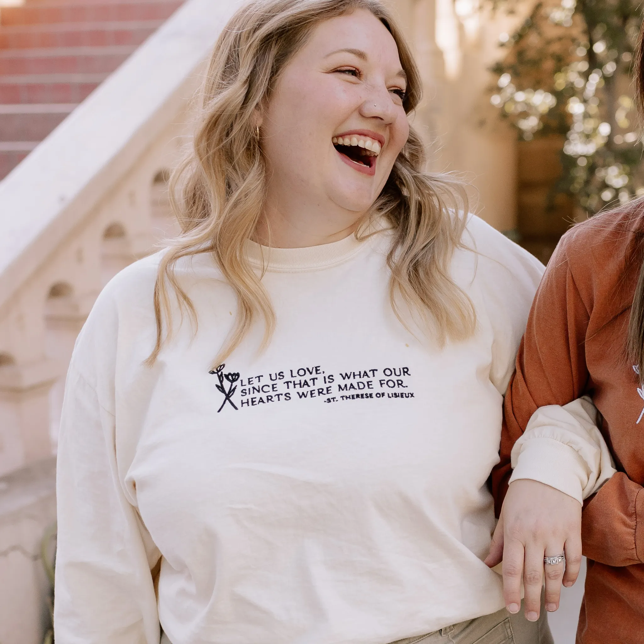 "Let us Love" / St. Thérèse of Lisieux T-Shirt - Image 6