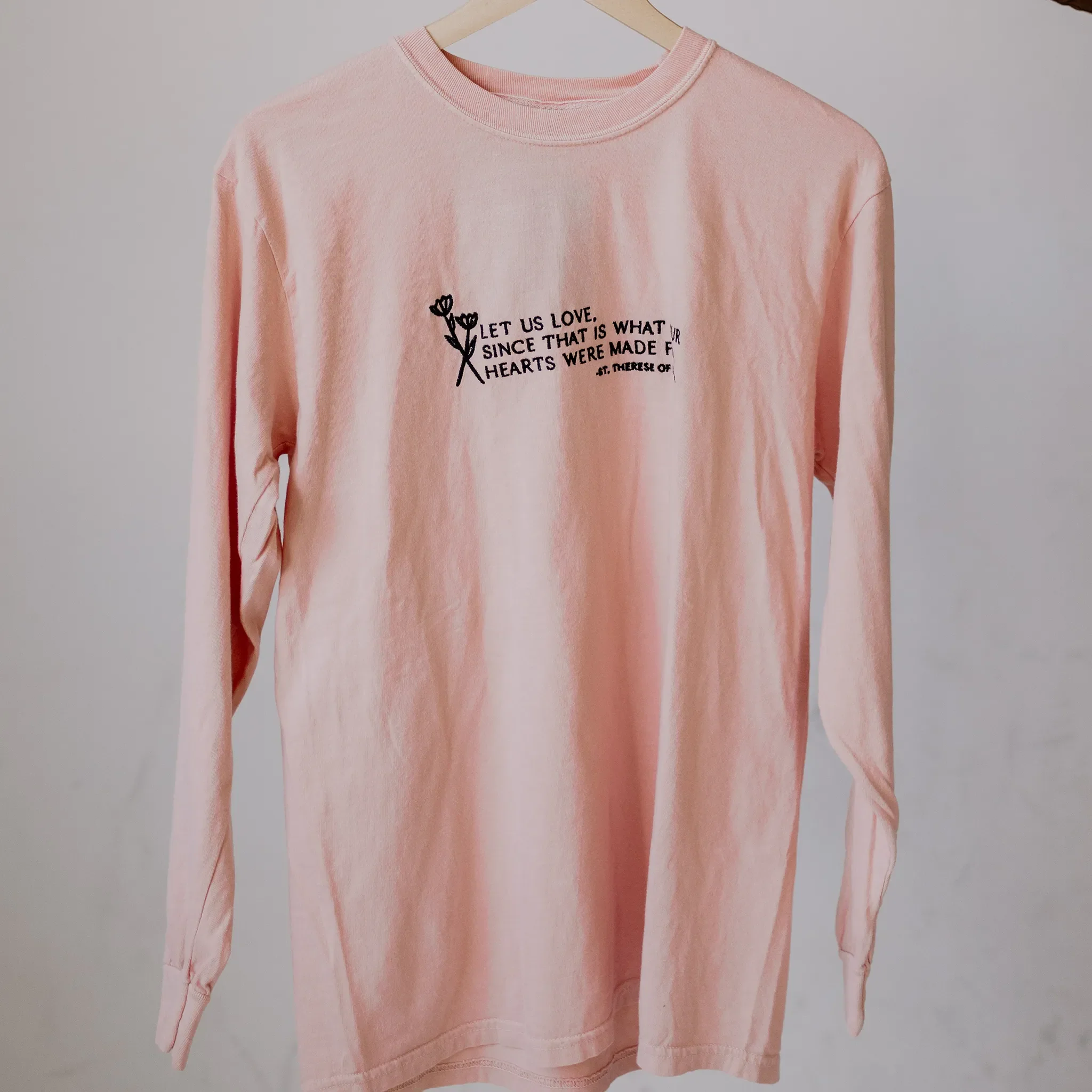 "Let us Love" / St. Thérèse of Lisieux T-Shirt - Image 8